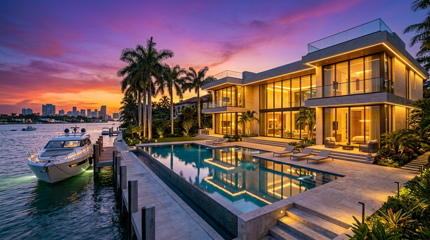 Villa de Lujo Miami Waterfront Estate - Vendida por Aurea Sellers